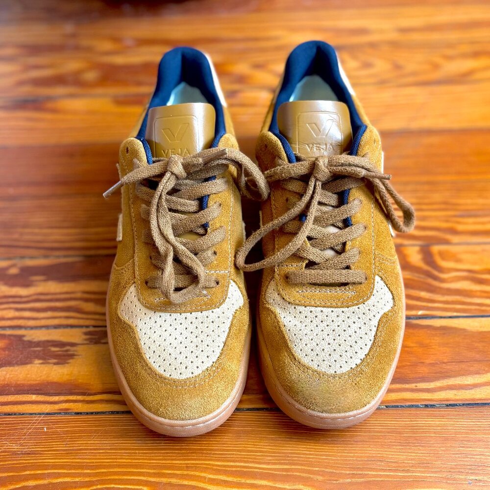 Veja V-10 Suede Sneakers in Camel Desert, Size W8/M6 - Picture 5 of 11